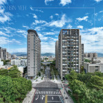 位於台中東區的都更開發案，透過整體規劃鋪面、植栽、街道家具，並協助開闢樂業一路，同時打造雙側五米寬公共人行道，串聯東光園道與附近校區，成為都市再生的典範。(圖左為新業築森鄰、圖右為新業築願景實景)