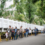 沿著防汛道路依序前行，走往這次的淨溪點-福安橋下，帶著興奮期待的心情，準備來場「寓教於樂」的淨溪體驗。