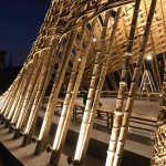 竹材取自南投竹山，運用3萬片竹片、3百根孟宗竹搭建而成。圖／竹籟文創